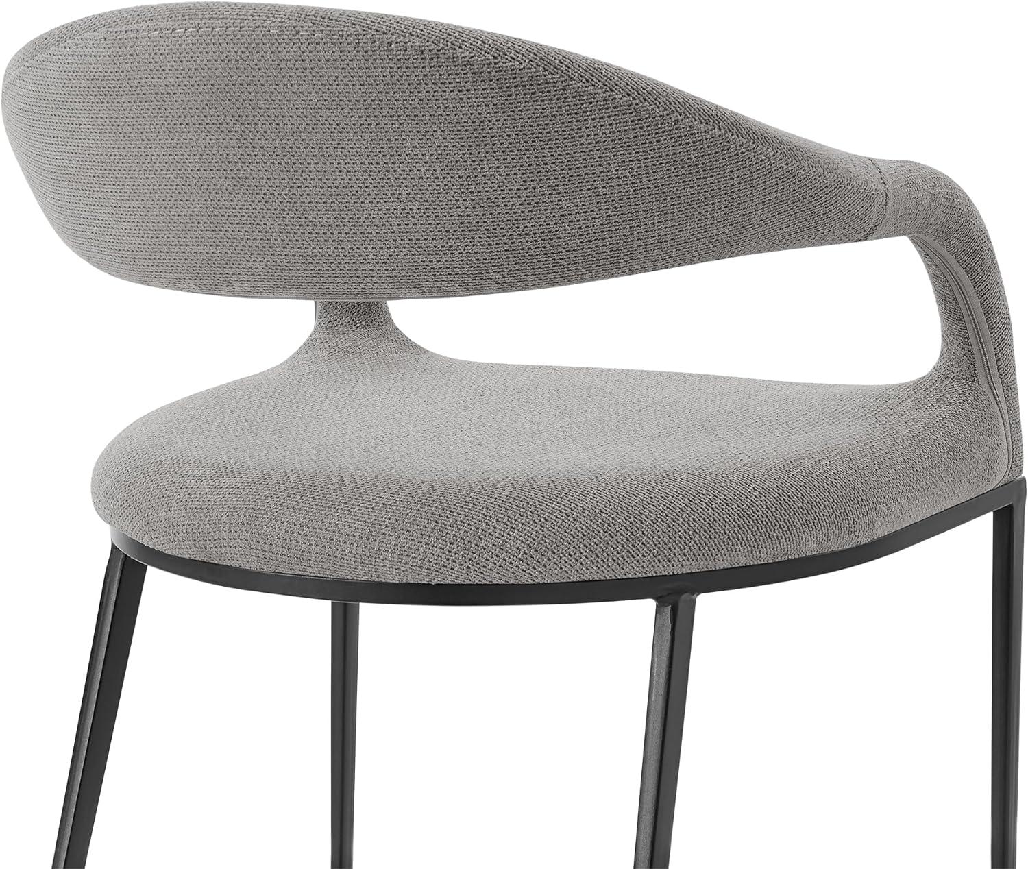image:imageArmen Living Morgan Upholstered Dining Chair with Matte Black Iron and Charcoal Fabric Set of 2Light Gray