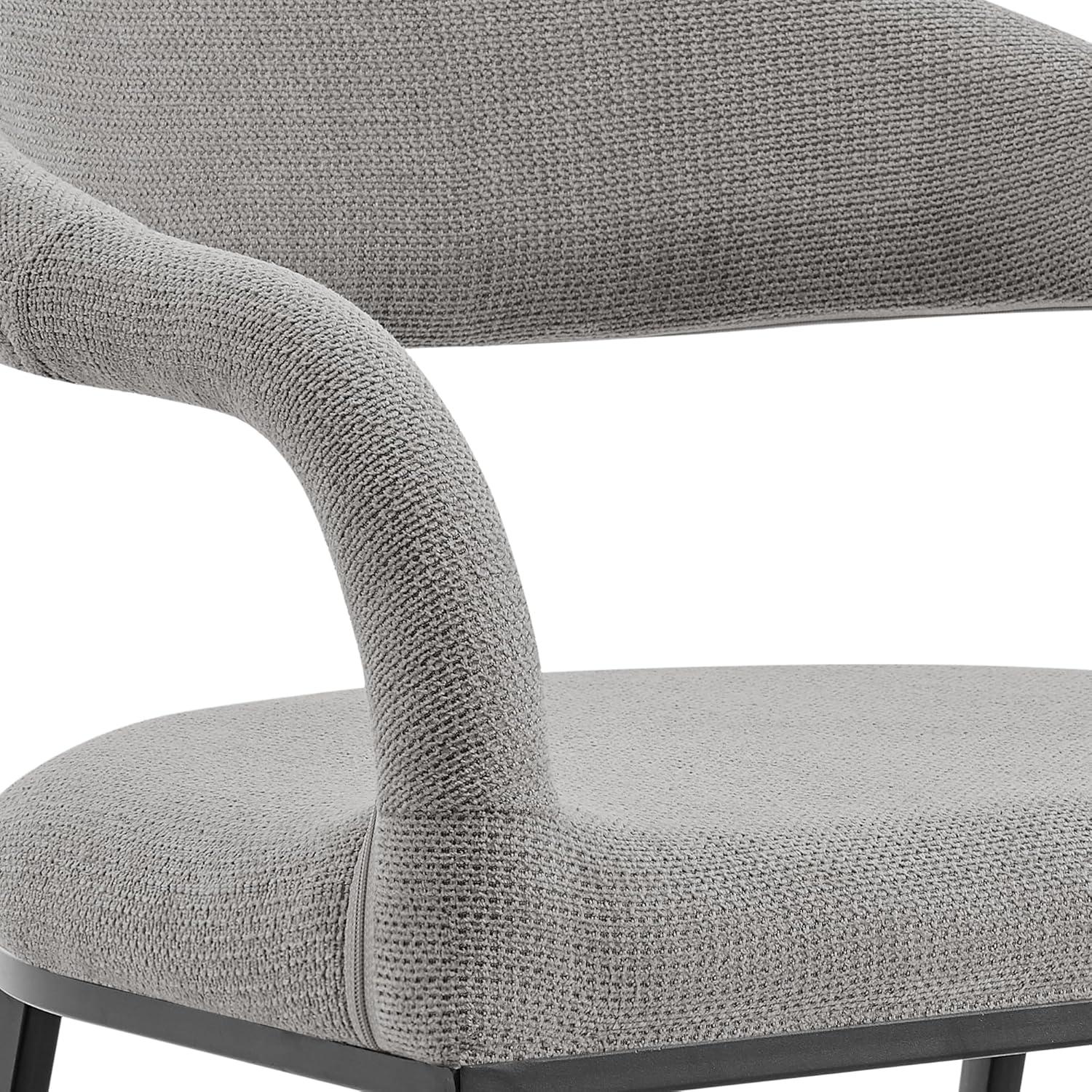 image:imageArmen Living Morgan Upholstered Dining Chair with Matte Black Iron and Charcoal Fabric Set of 2Light Gray