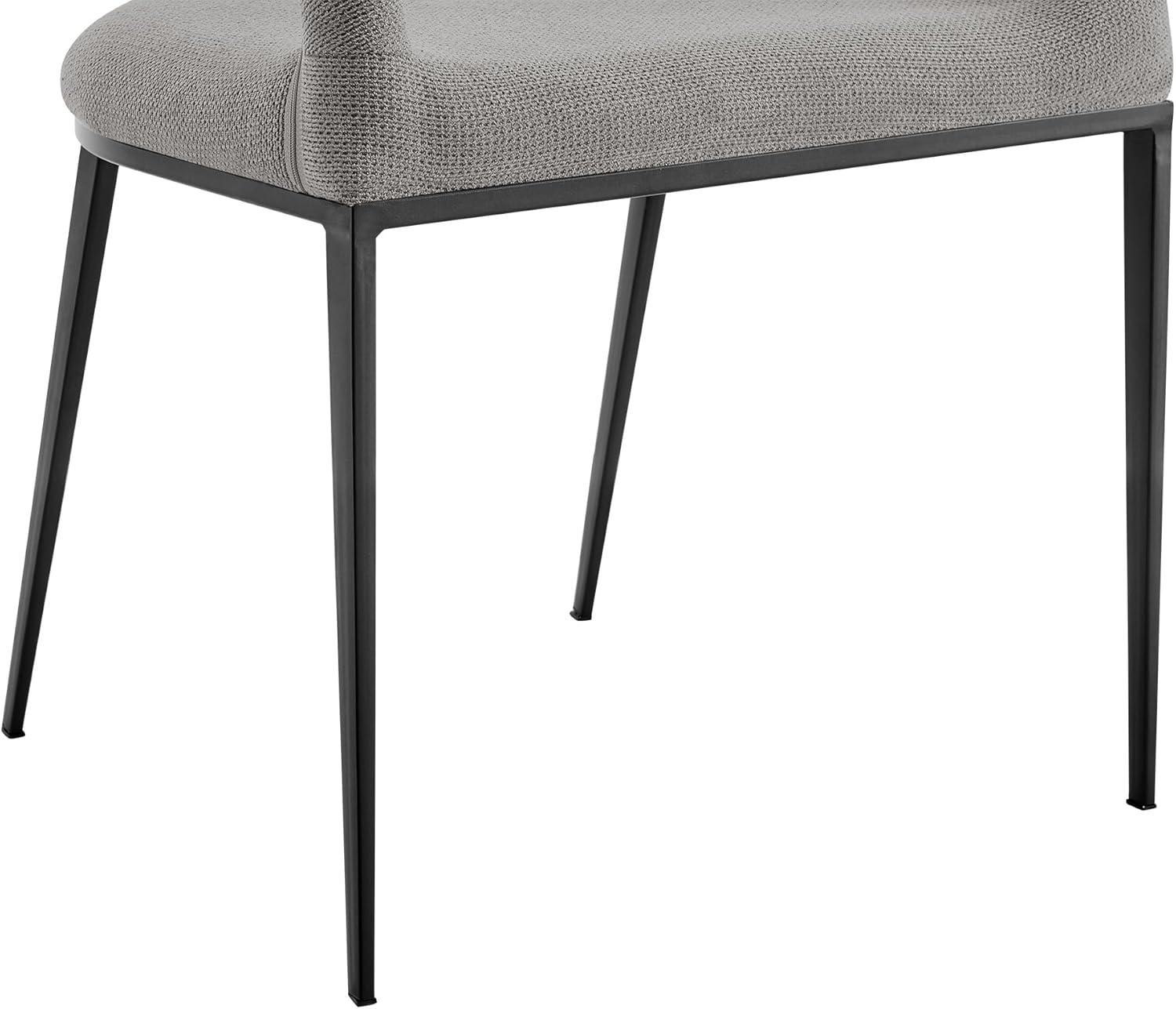 image:imageArmen Living Morgan Upholstered Dining Chair with Matte Black Iron and Charcoal Fabric Set of 2Light Gray