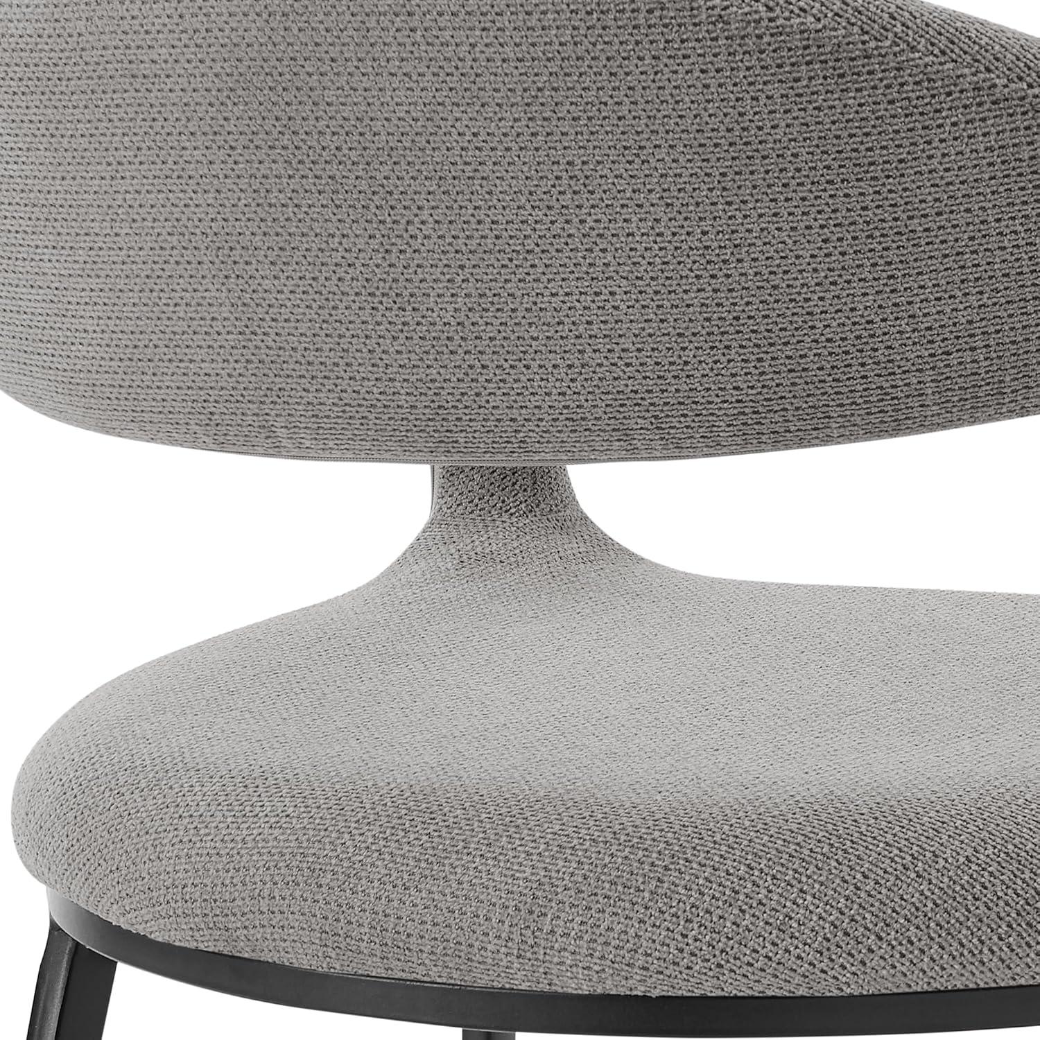 image:imageArmen Living Morgan Upholstered Dining Chair with Matte Black Iron and Charcoal Fabric Set of 2Light Gray