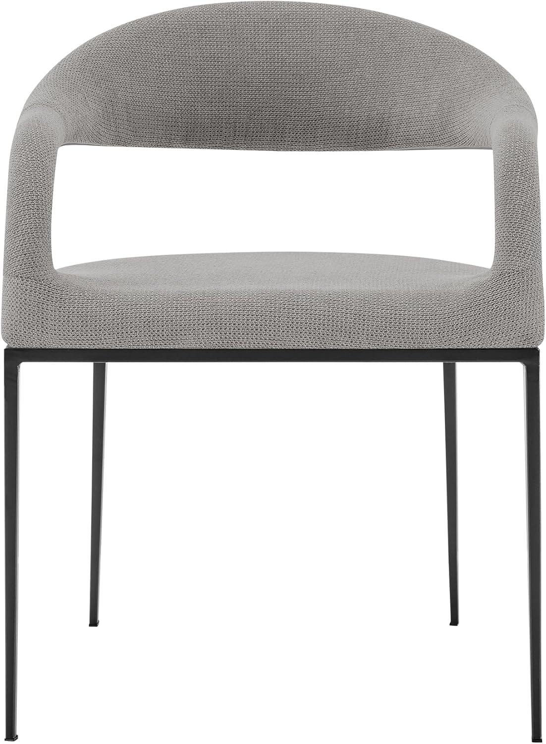 image:imageArmen Living Morgan Upholstered Dining Chair with Matte Black Iron and Charcoal Fabric Set of 2Light Gray