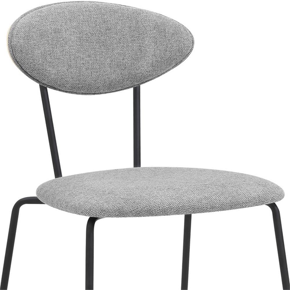 image:imageArmen Living Neo Modern Dining Room ChairsSet of 2 Fabric GrayBlack Metal