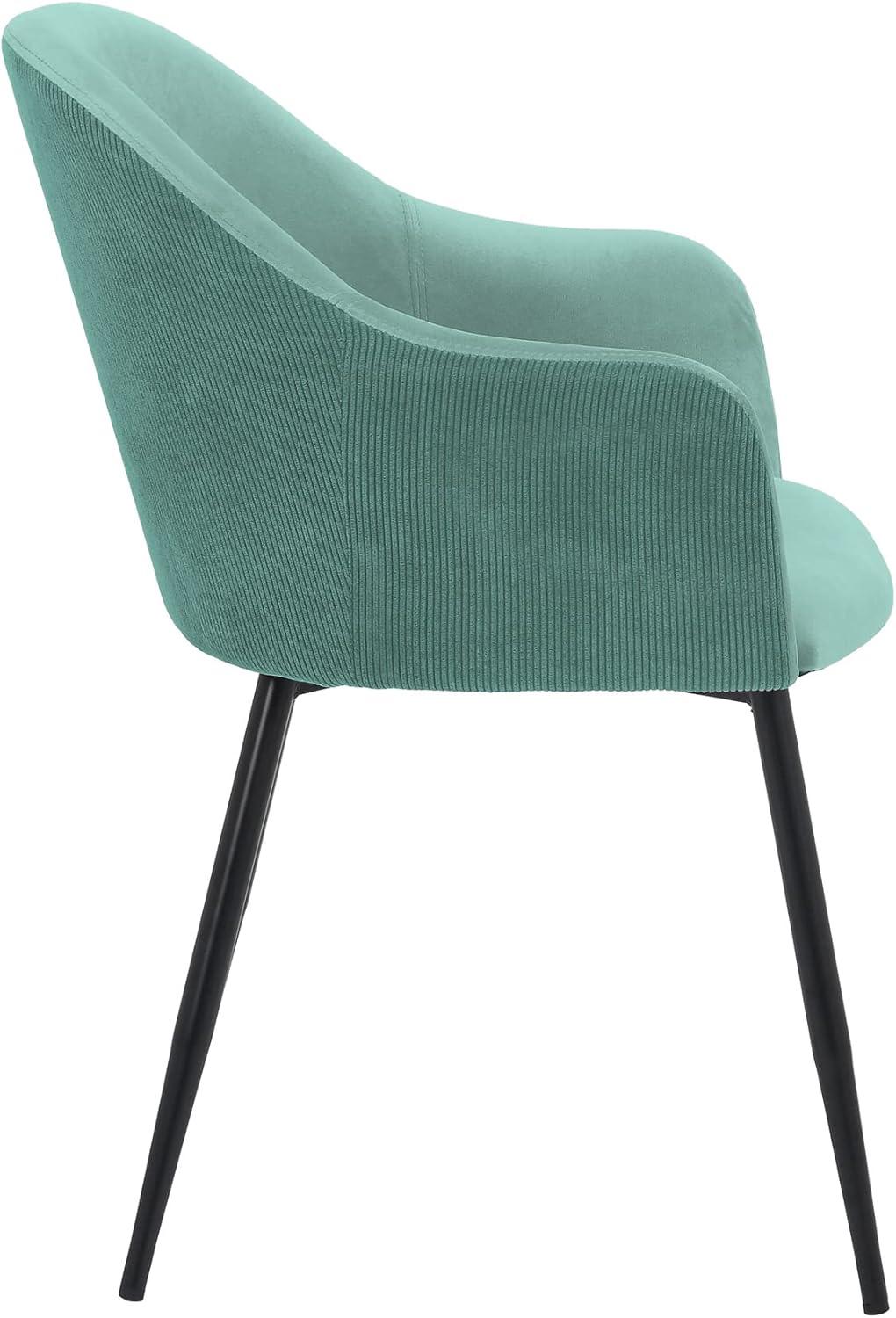 image:imageArmen Living Pixie Two Tone Teal Fabric Dining Room Chair with Black Metal LegsTeal