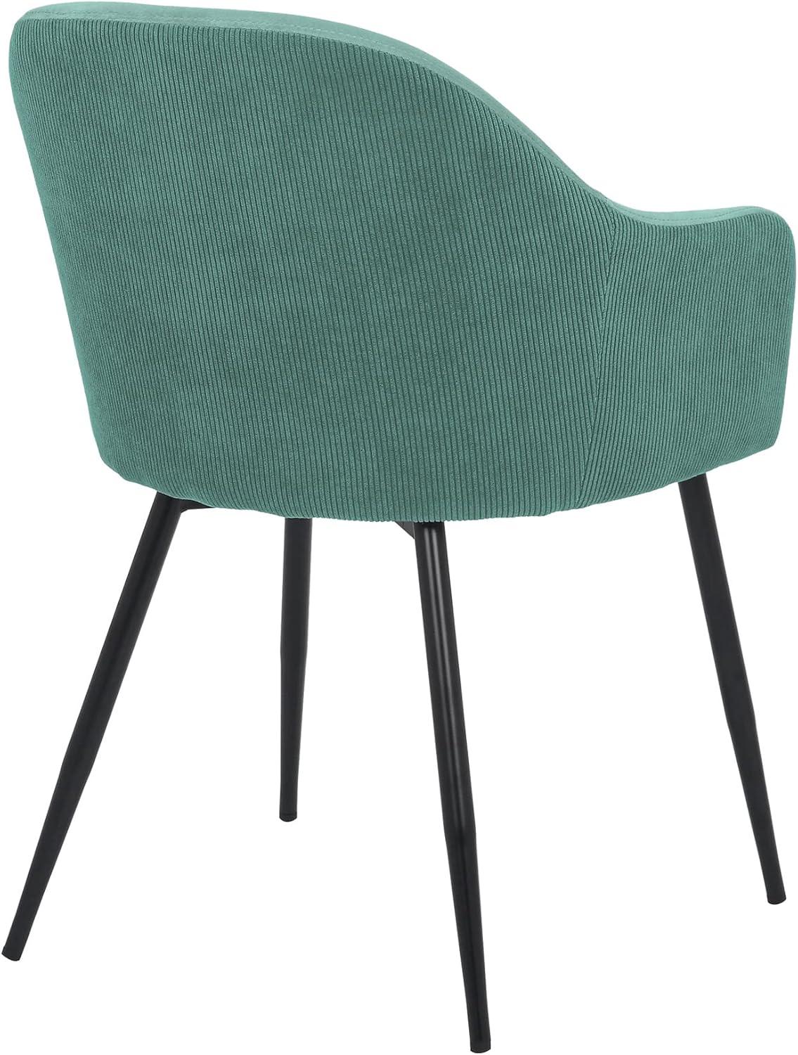 image:imageArmen Living Pixie Two Tone Teal Fabric Dining Room Chair with Black Metal LegsTeal