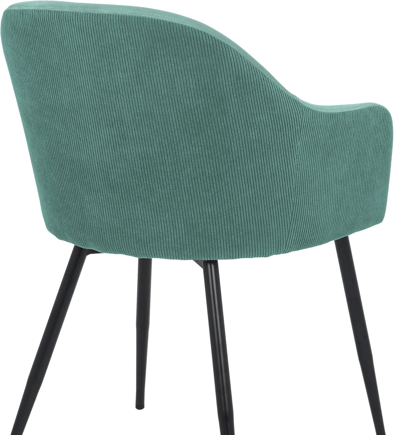 image:imageArmen Living Pixie Two Tone Teal Fabric Dining Room Chair with Black Metal LegsTeal