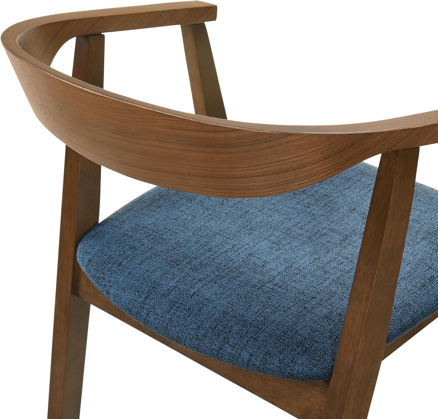 image:imageArmen Living Santana Wood Dining Chair in Walnut Finish with Blue Fabric Set of 6