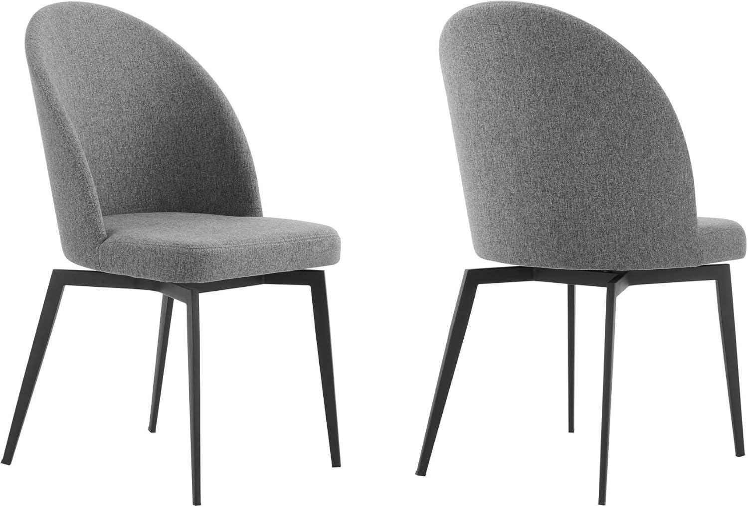 image:imageArmen Living Sunny Swivel Gray Fabric and Metal Dining Room Chairs Set of 2