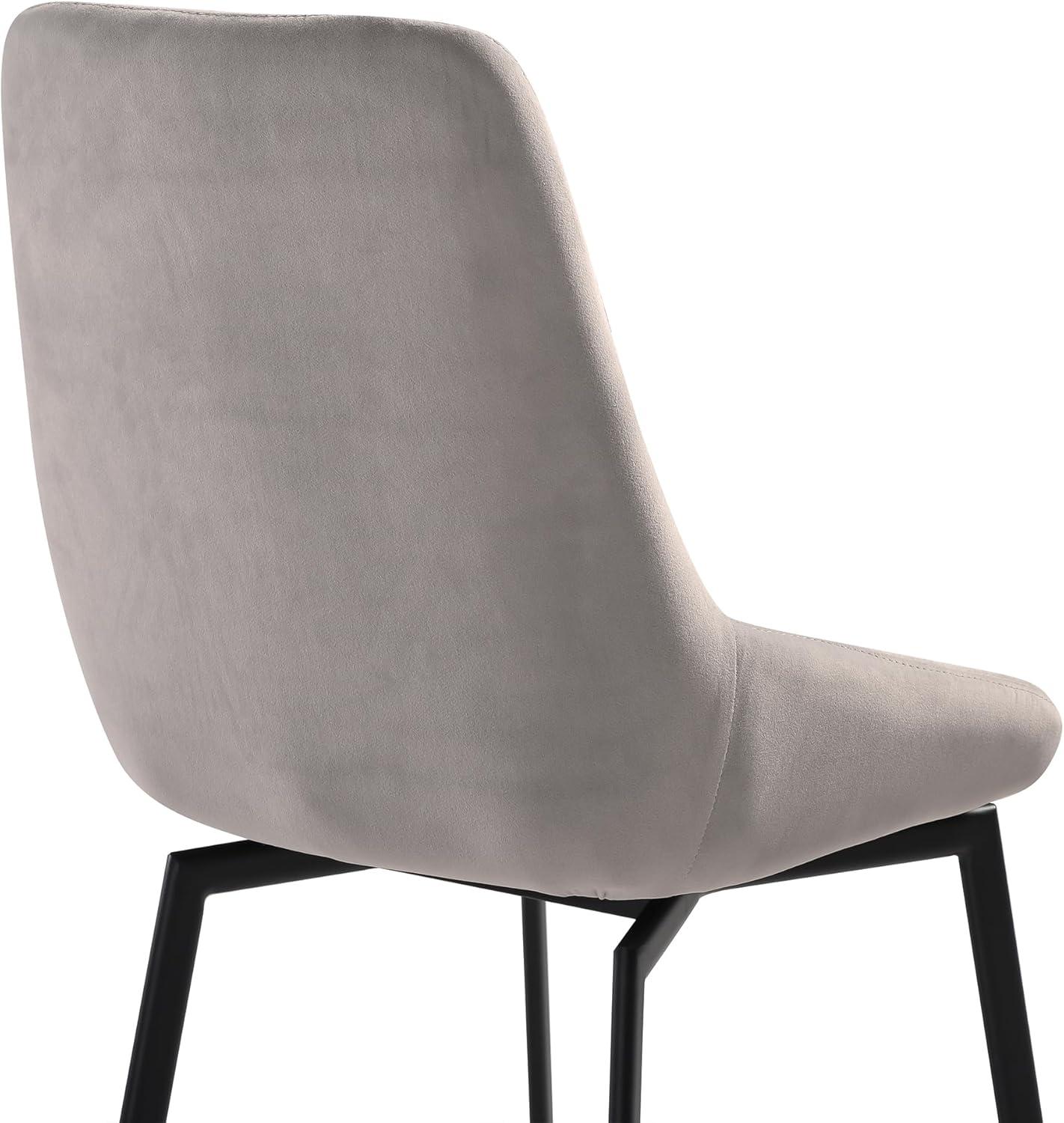 image:imageArmen Living Susie Swivel Upholstered Dining Chair in Grey Fabric with Black Metal Legs Set of 2