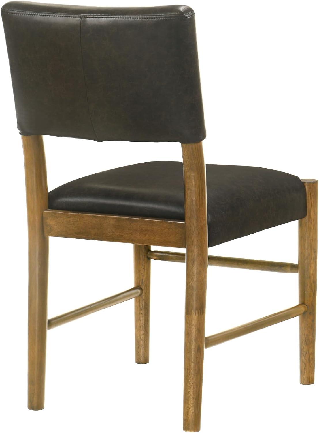 image:imageBennet Modern Wood Dining Chair in Natural Finish with Brown Faux Leather Upholstered Seat Set of 6
