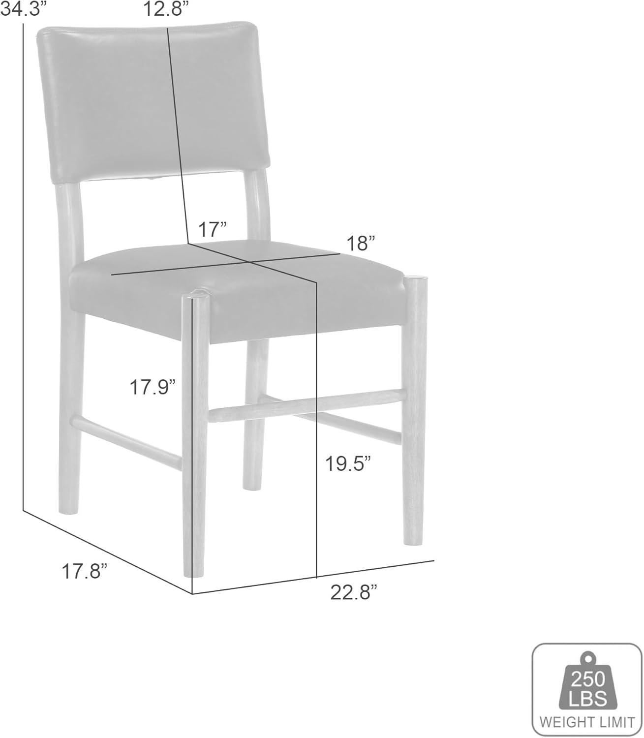image:imageBennet Modern Wood Dining Chair in Natural Finish with Brown Faux Leather Upholstered Seat Set of 6