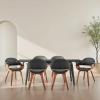 image:imageArmen Living Adalyn Black Faux Leather and Walnut Wood Dining Room Accent Chair  Set of 6