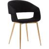 image:imageArmen Living Jocelyn MidCentury Upholstered Fabric Dining Room Accent Chair 18 Height GrayBlack and Gold
