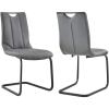 image:imageArmen Living Pacific Dining Room Chair in Gray Faux Leather and Black Finish  Set of 2