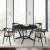 image:imageArmen Living Santana Wood Dining Chair in Black Finish with Charcoal Fabric  Set of 4