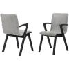 image:imageArmen Living Varde MidCentury Modern Dining Accent Chair Finish FabricSet of 2 20 Wide BlackGrey