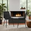 image:imageMonte Contemporary Dining Chair in Black Faux Leather with Black Metal Legs Set of 4