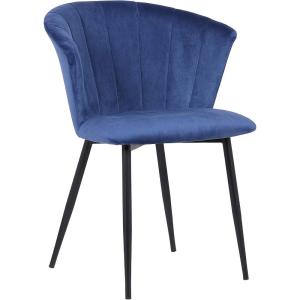 Armen Living Lulu Contemporary Velvet Dining Room Kitchen Accent Chair, 31 Inch Height, Grey and Black(Blue)