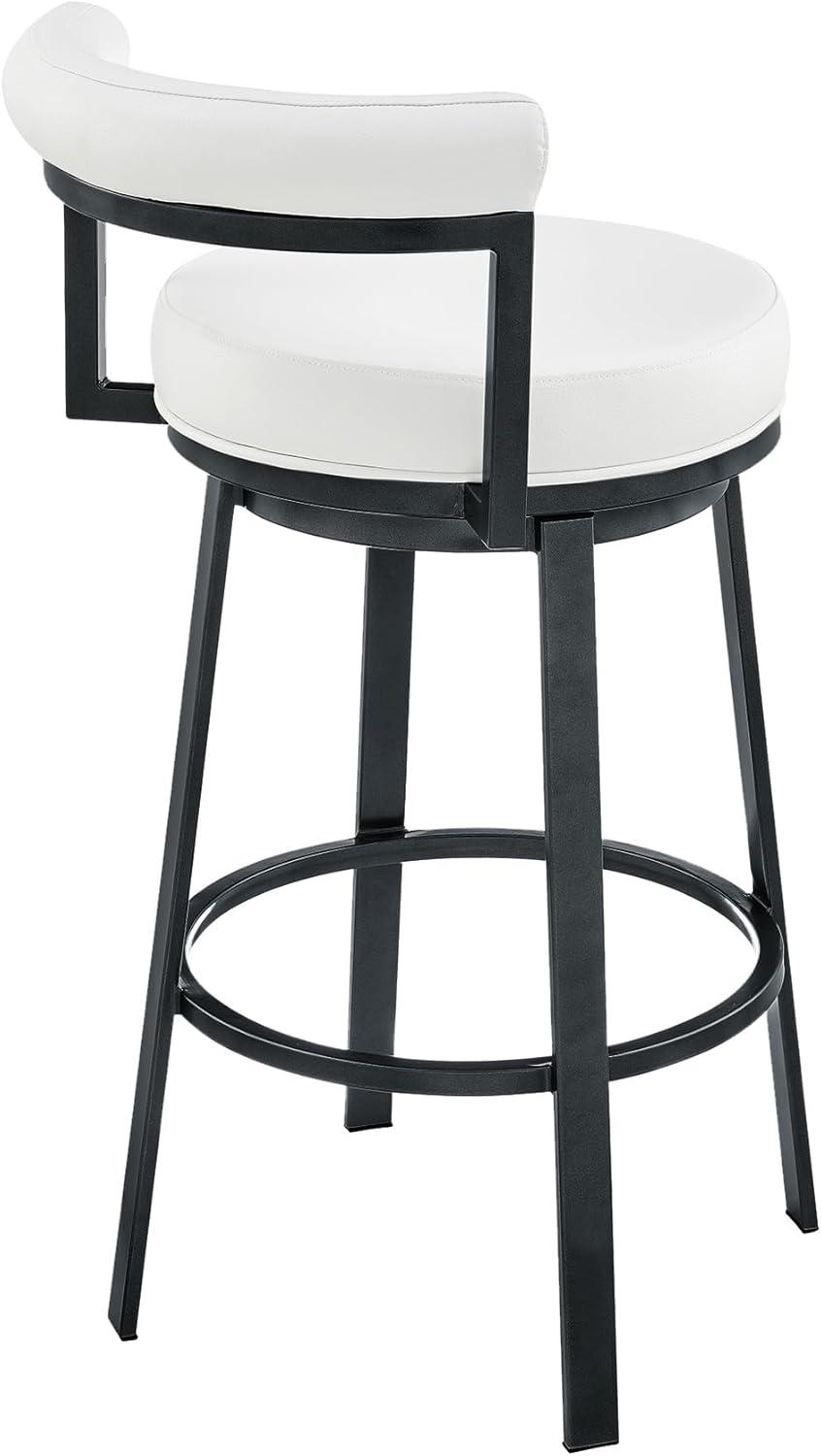 image:imageArmen Living Neura Swivel Counter or Bar Stool in Cloud Finish with White Faux LeatherWhite
