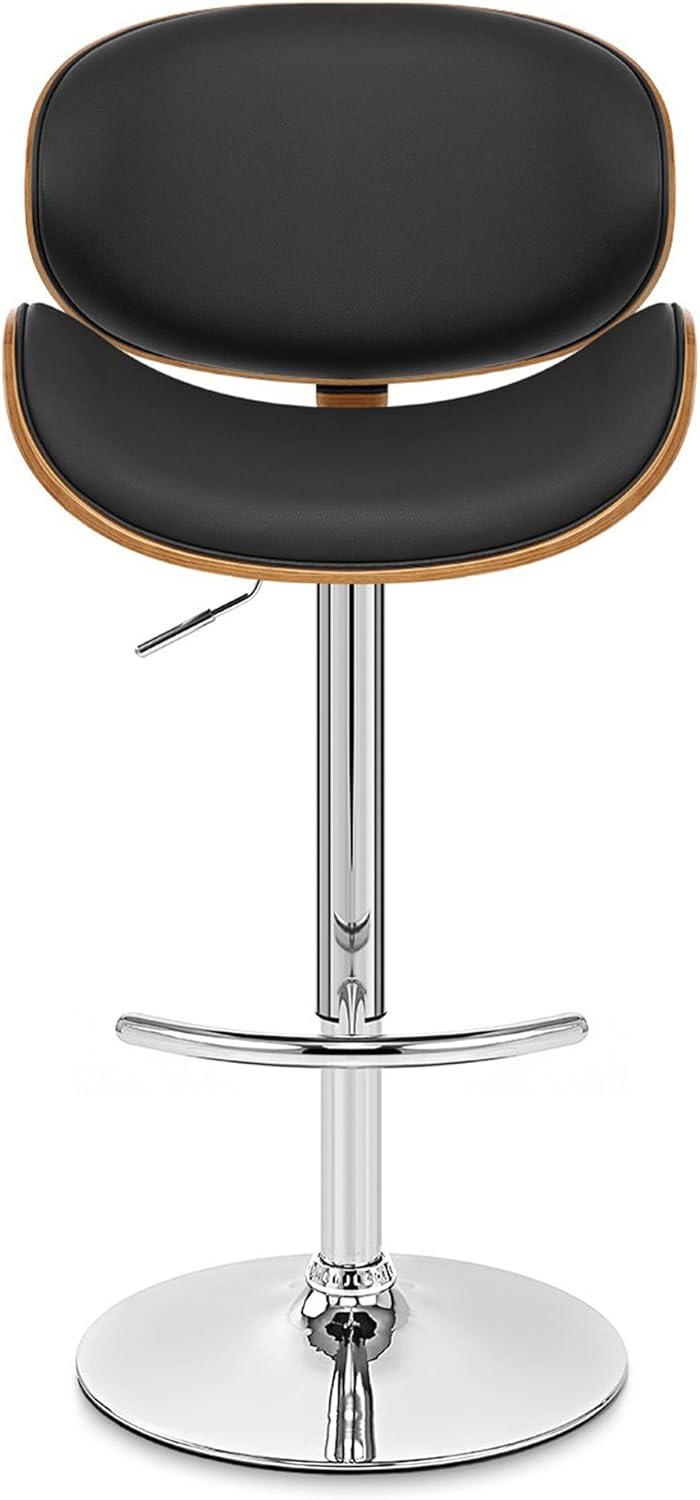 image:imageArmen Living Paris Swivel Barstool in Cream Faux Leather and Chrome FinishChrome FinishBlack