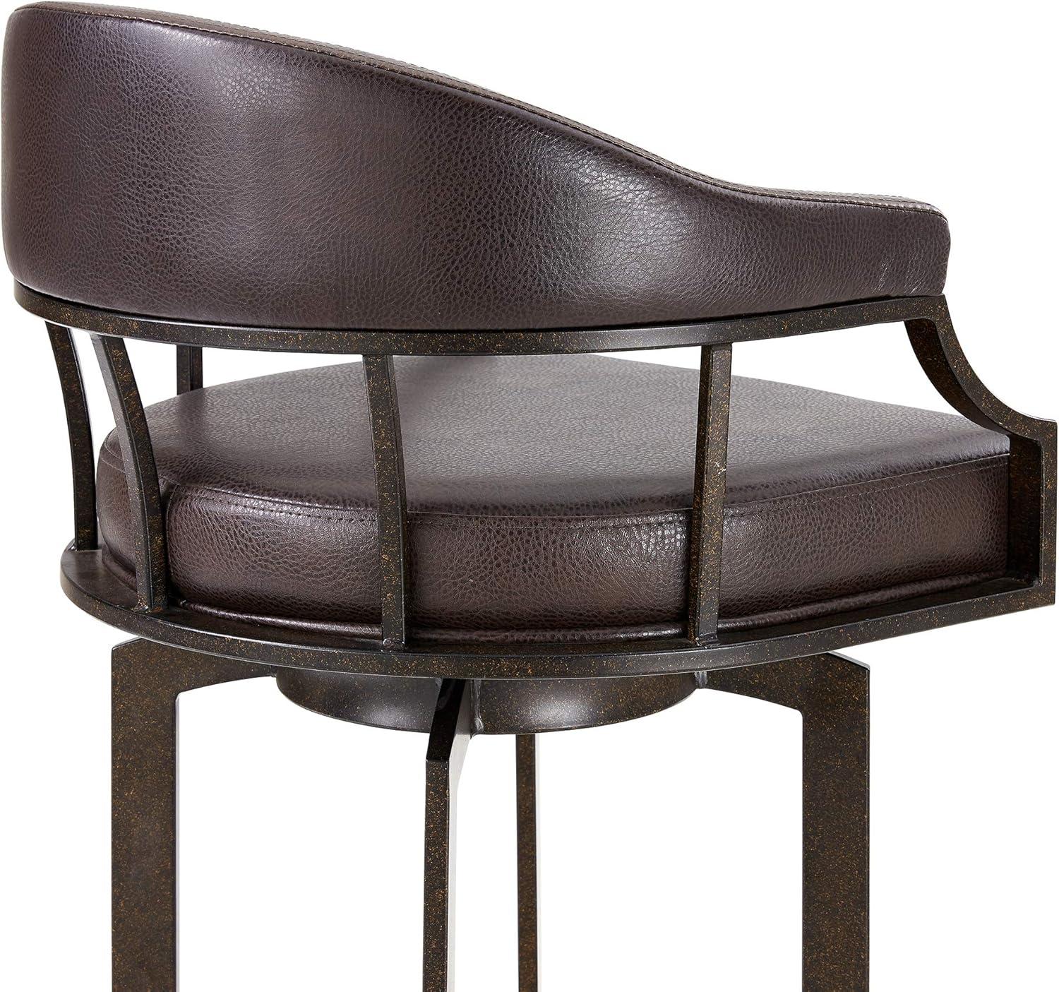 image:imageArmen Living Pharaoh Swivel 26 Auburn Bay and Brown Faux Leather Bar Stool