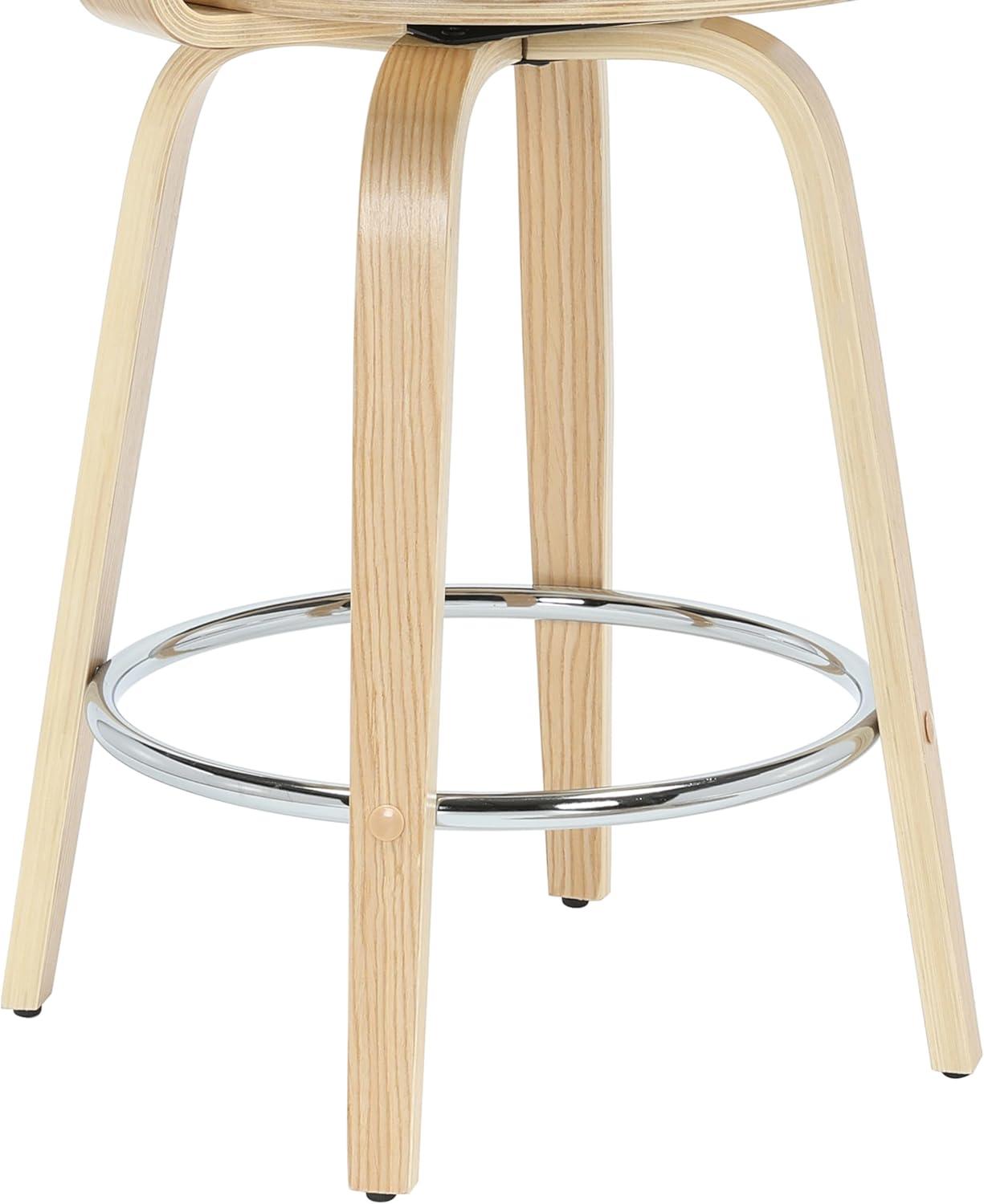 image:imageDaxton 36 in H Swivel Counter Height Vintage Taupe Round Back Wood Bar Stool with Faux Leather SeatVintage GreenOak