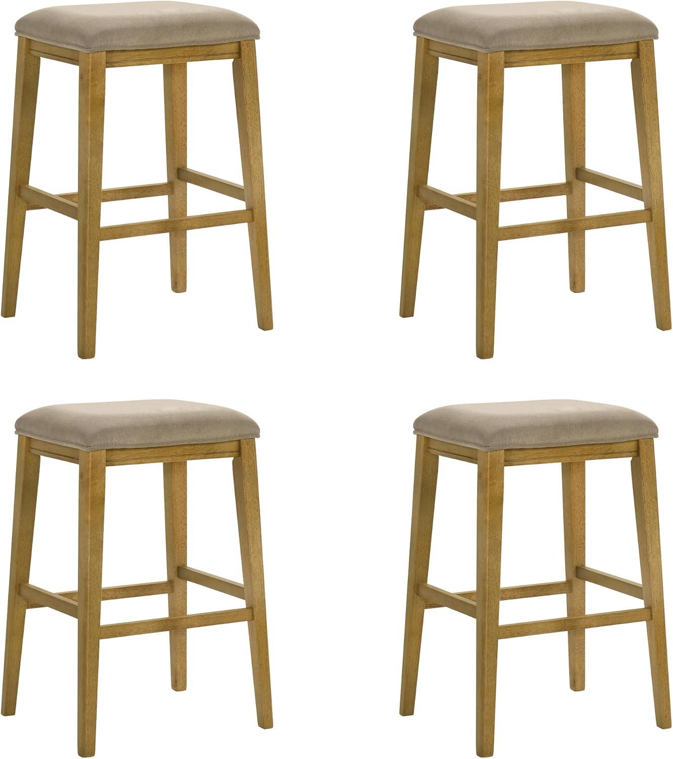 image:imageJane Contemporary Transitional Wood Counter Height Kitchen Bar Stool in Amber Glow Finish with Taupe Fabric Upholstered Seat Set of 3TaupeAmber Glow