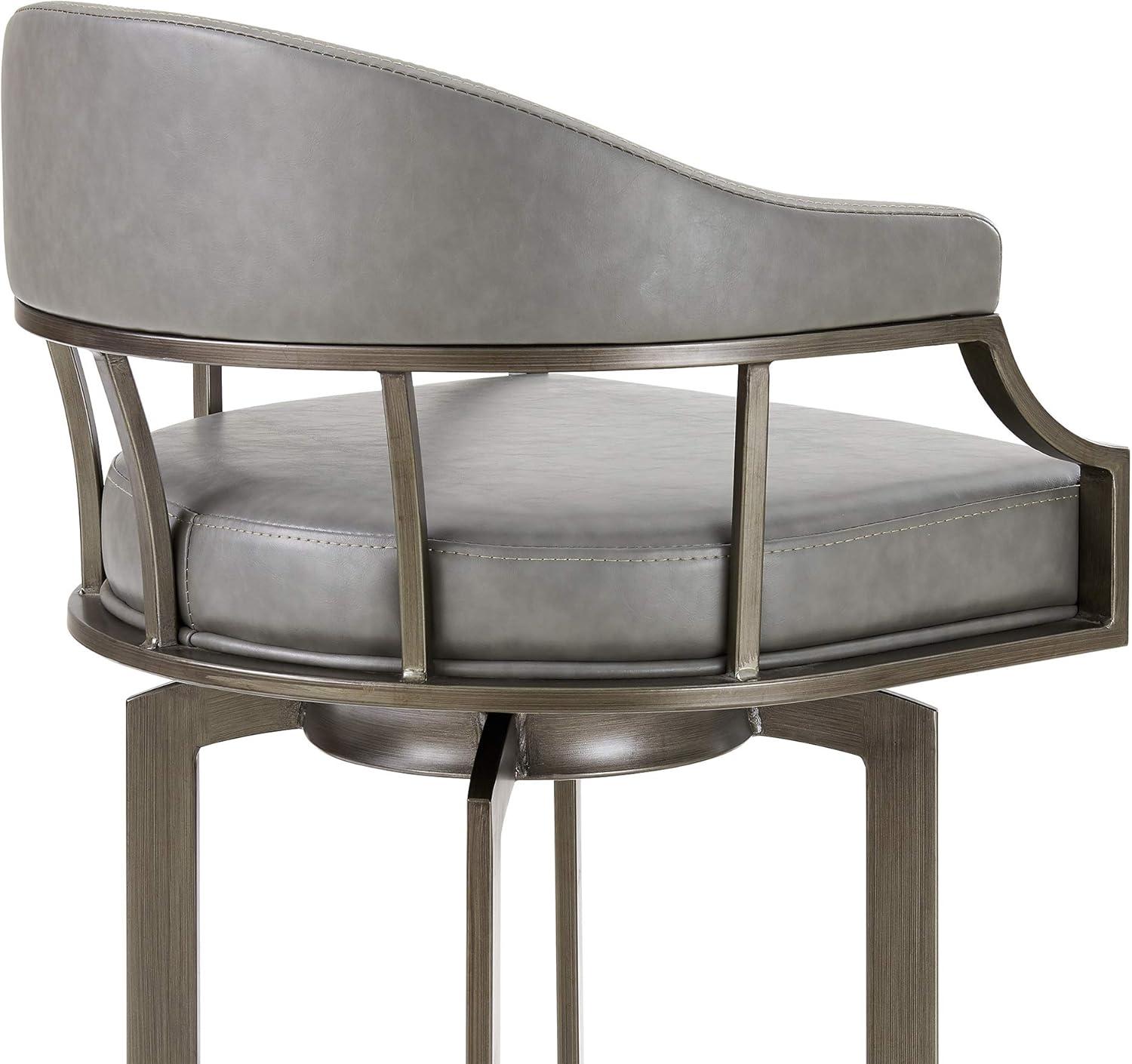 image:imageArmen Living Edy Modern Faux Leather Swivel Kitchen Barstool 30 Bar Height GrayGrey