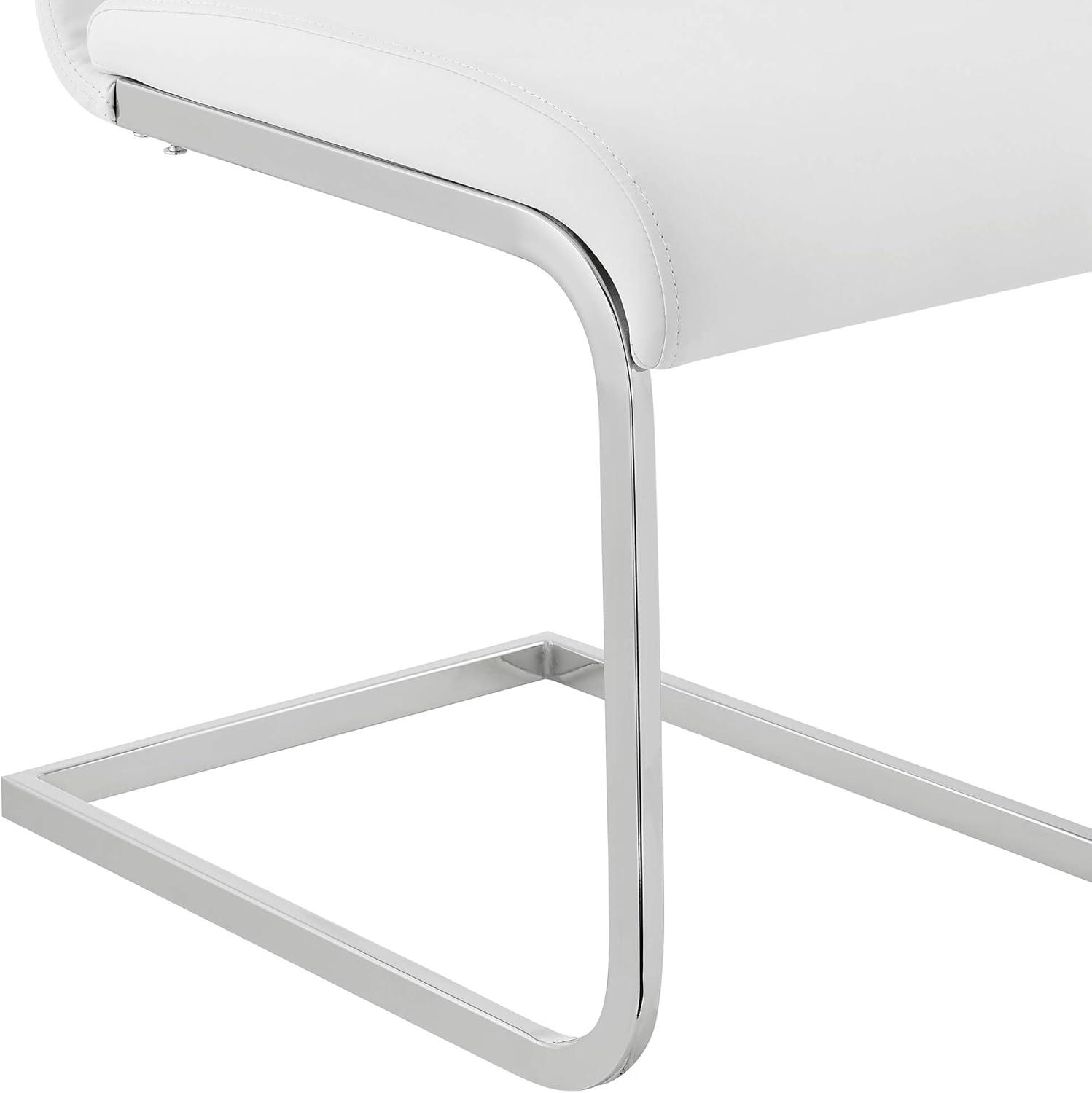 image:imageArmen Living Amanda Faux Leather and Stainless Steel Dining ChairsSet of 2 OffWhiteOffwhite