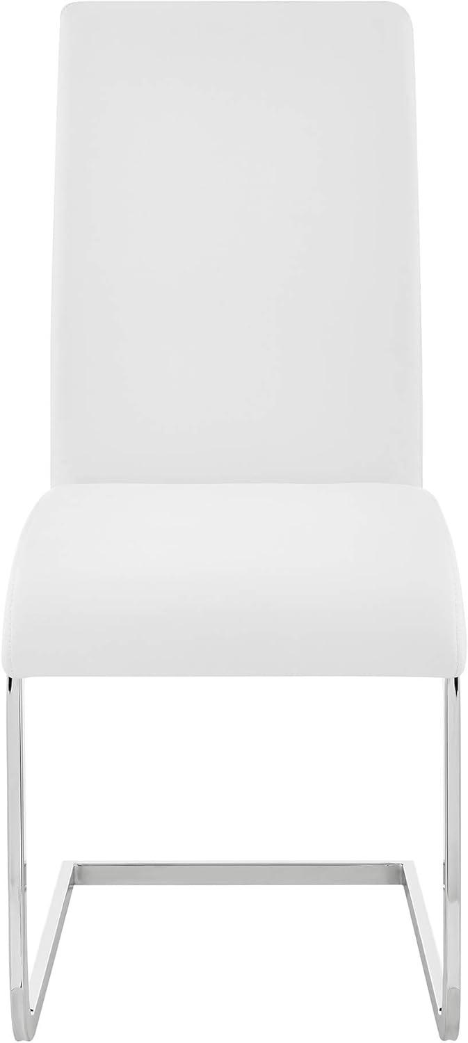 image:imageArmen Living Amanda Faux Leather and Stainless Steel Dining ChairsSet of 2 OffWhiteOffwhite