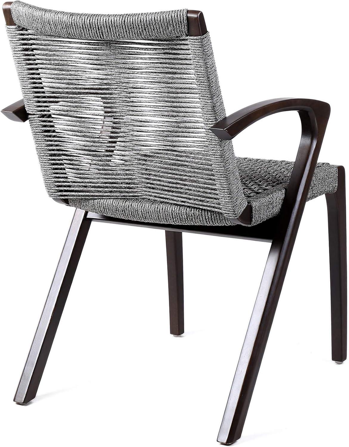 image:imageArmen Living Nabila Outdoor Dark Eucalyptus Wood and Grey Rope Dining Chairs Set of 2