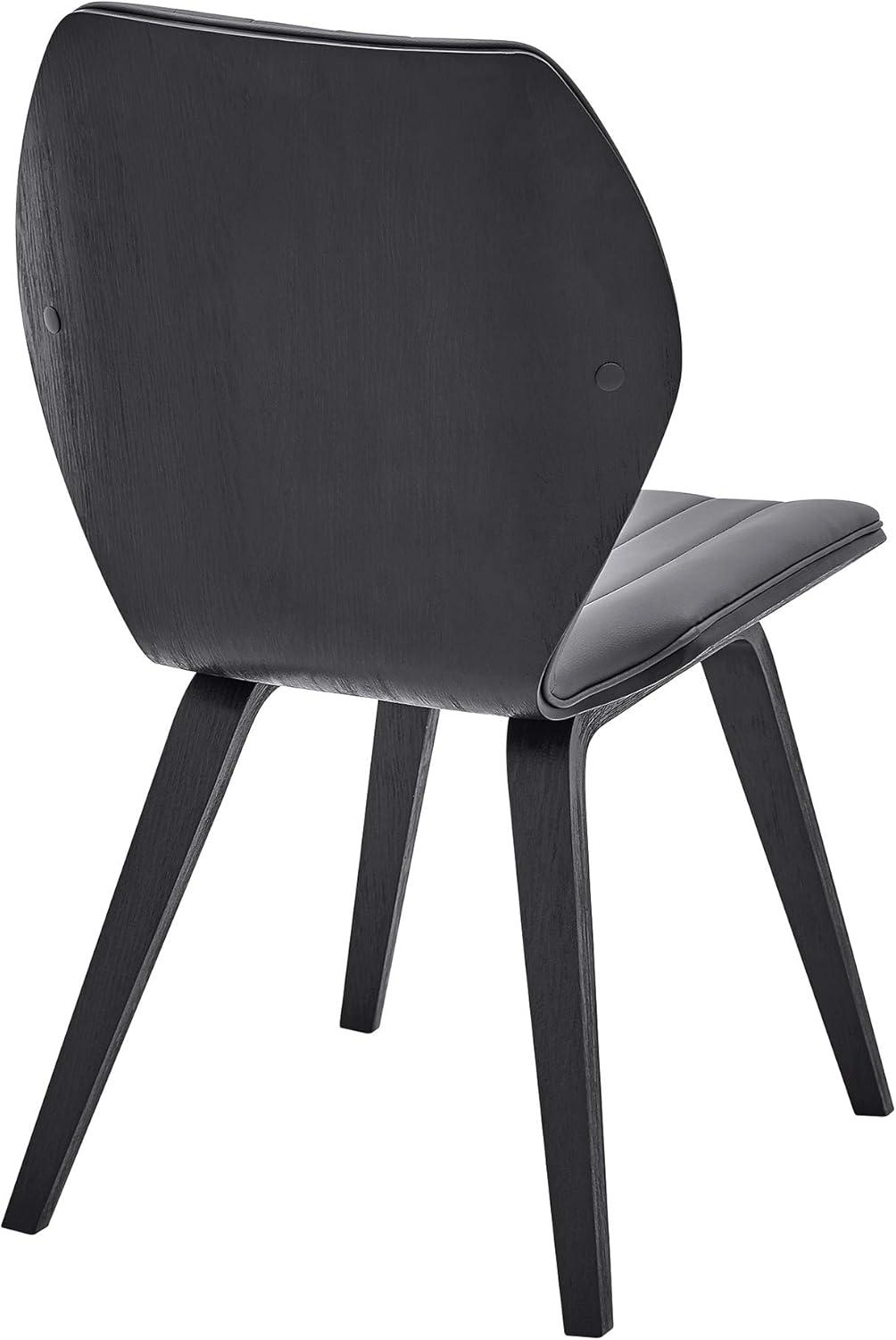 image:imageArmen Living Ontario Faux Leather and Wood Dining ChairsSet of 2 19 Seat Height GreyWalnutGrayMatte Black