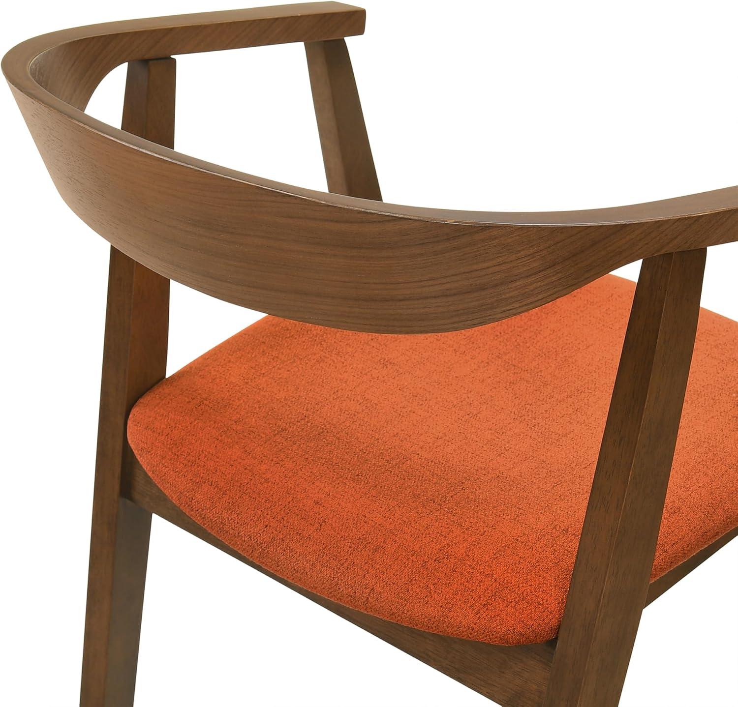 image:imageArmen Living Santana Wood Dining Chair in Walnut Finish with Orange Fabric Set of 6