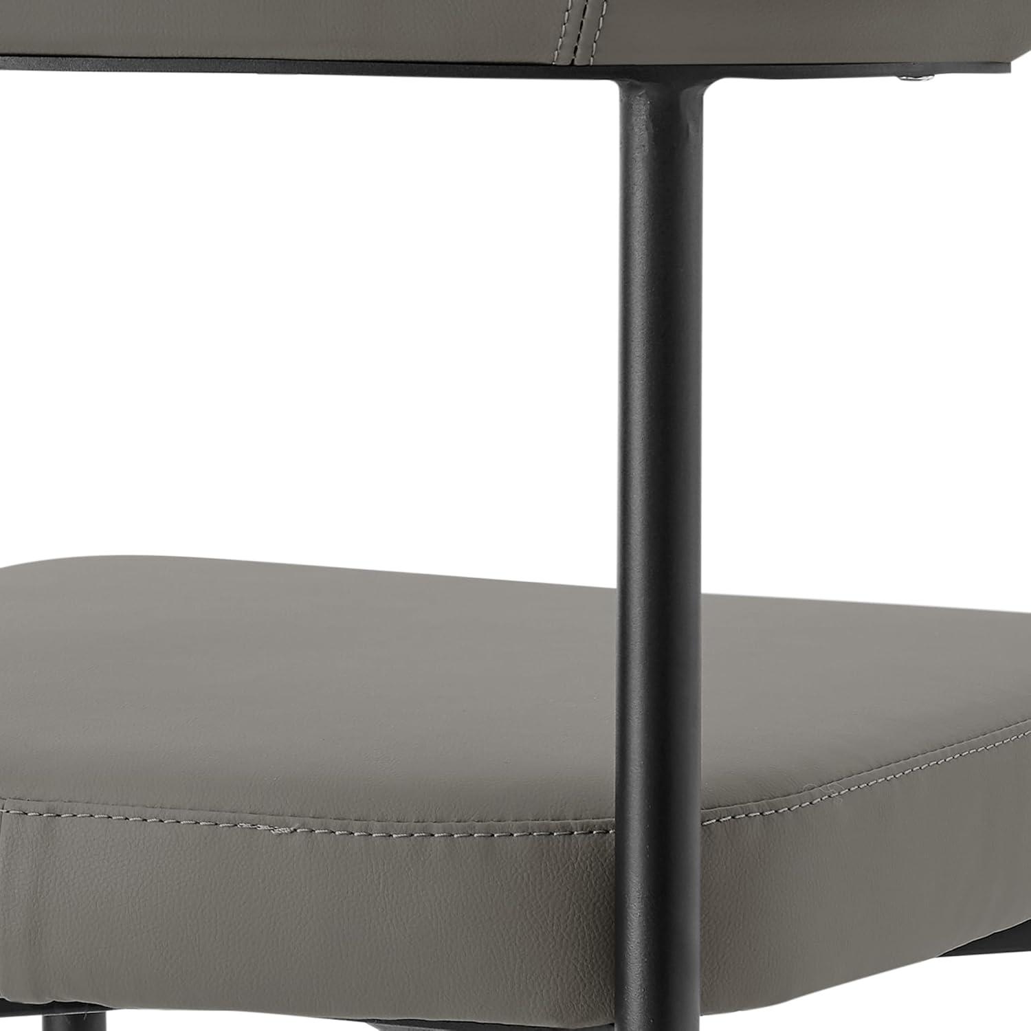 image:imageArmen Living Shannon Dining Chair with Matte Black Iron and Black Fabric Set of 2Light Gray
