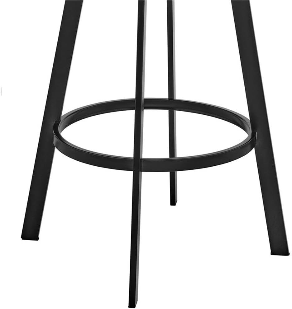 image:imageArmen Living Bronson 25 Counter Height Swivel Bar Stool in Silver Finish and White Faux LeatherGrayBlack