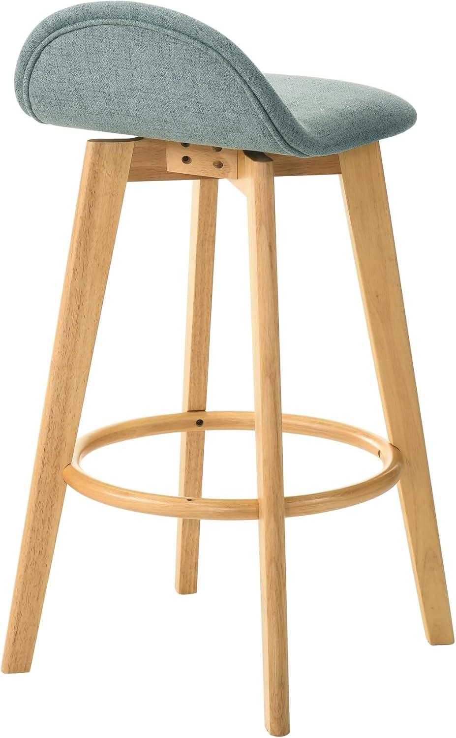 image:imageVera Upholstered Wood Counter Height Barstool in Natural Finish with Moss Green Seat Set of 6TealNatural