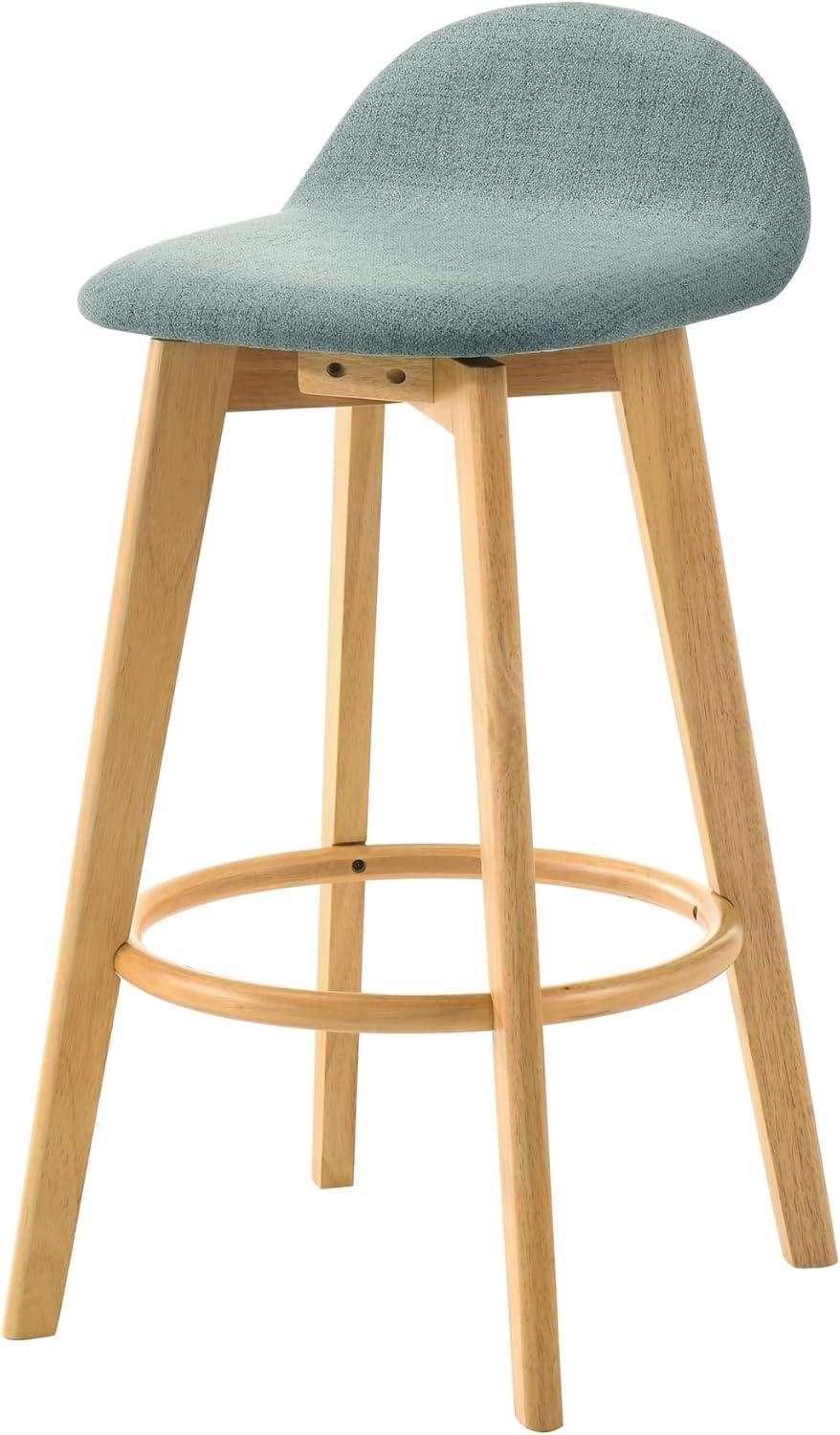 image:imageVera Upholstered Wood Counter Height Barstool in Natural Finish with Moss Green Seat Set of 6TealNatural