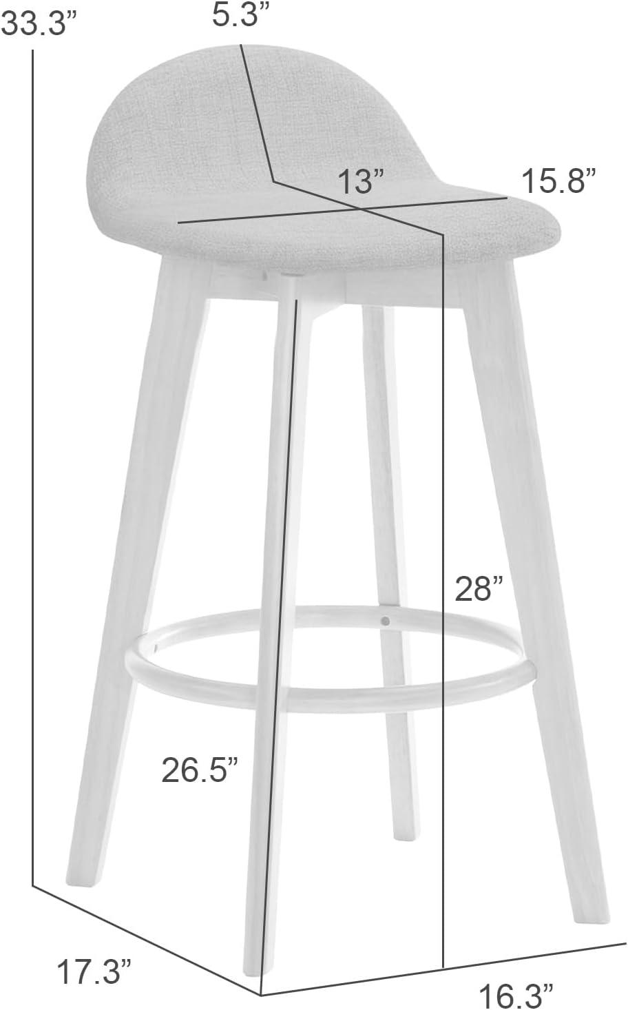 image:imageVera Upholstered Wood Counter Height Barstool in Natural Finish with Moss Green Seat Set of 6TealNatural