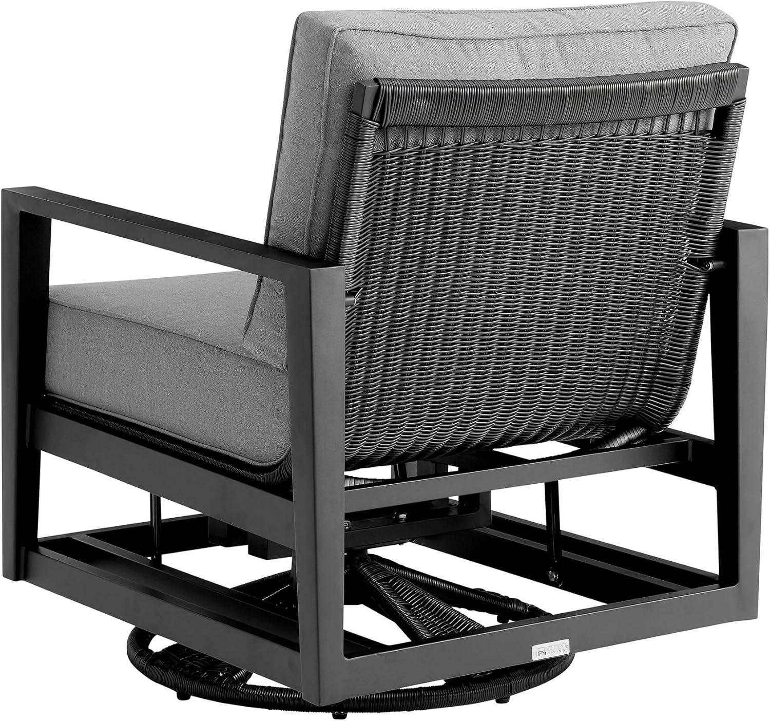 image:imageArmen Living Grand 3 Piece Black Aluminum Outdoor Seating Set with Dark Gray Cushions
