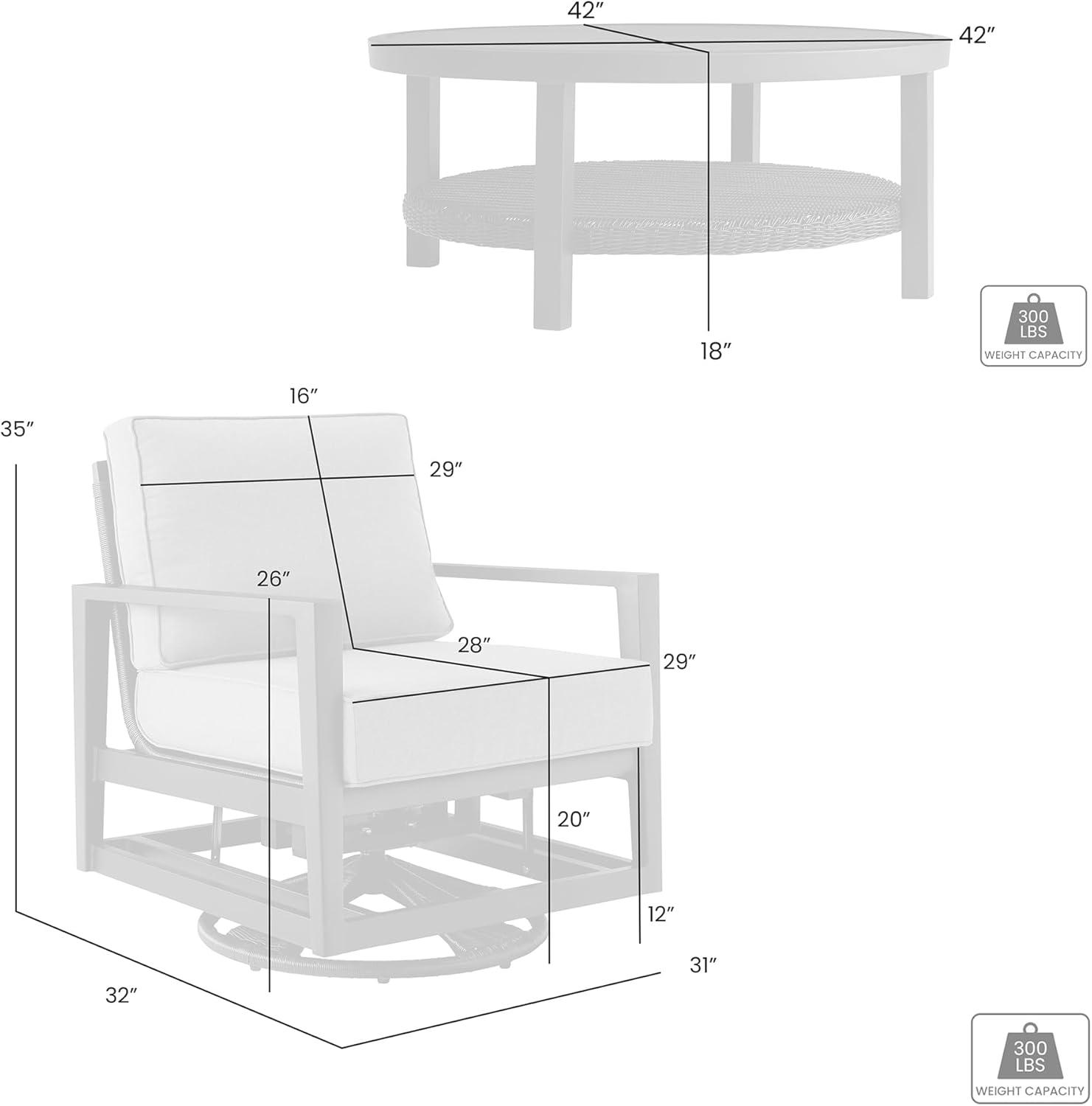 image:imageArmen Living Grand 3 Piece Black Aluminum Outdoor Seating Set with Dark Gray Cushions