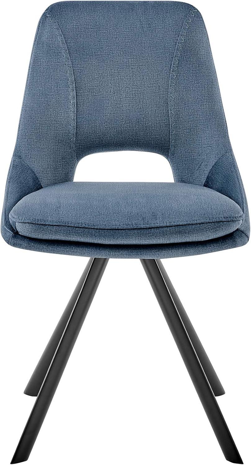image:imageLexi Dining Room Accent Chair in Blue Velvet and Black Finish Set of 4