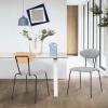 image:imageNeo Modern Gray Velvet and Gold Metal Leg Dining Room Chairs  Set of 4GrayBlack