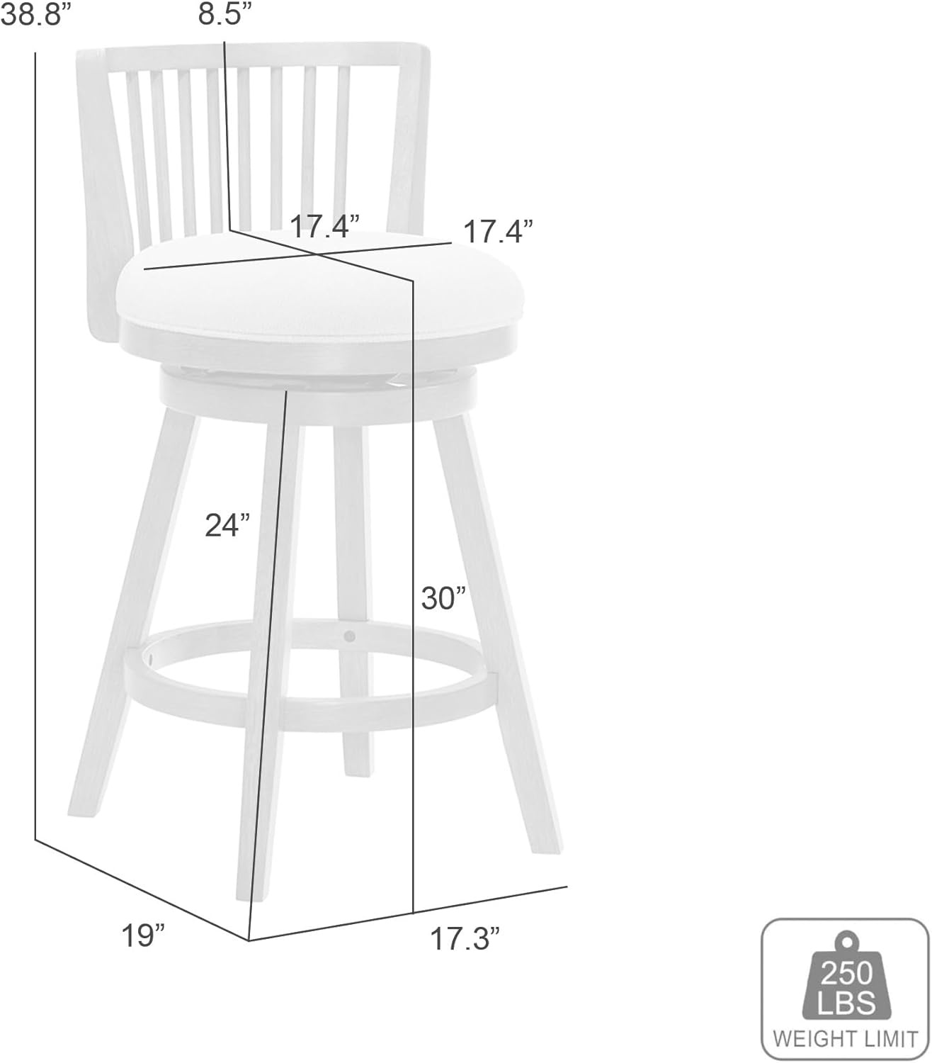 image:imageArmen Living Harper 30 in Amber Glow Bar Height Rubberwood Swivel Barstool with Ivory Fabric Seat Set of 2