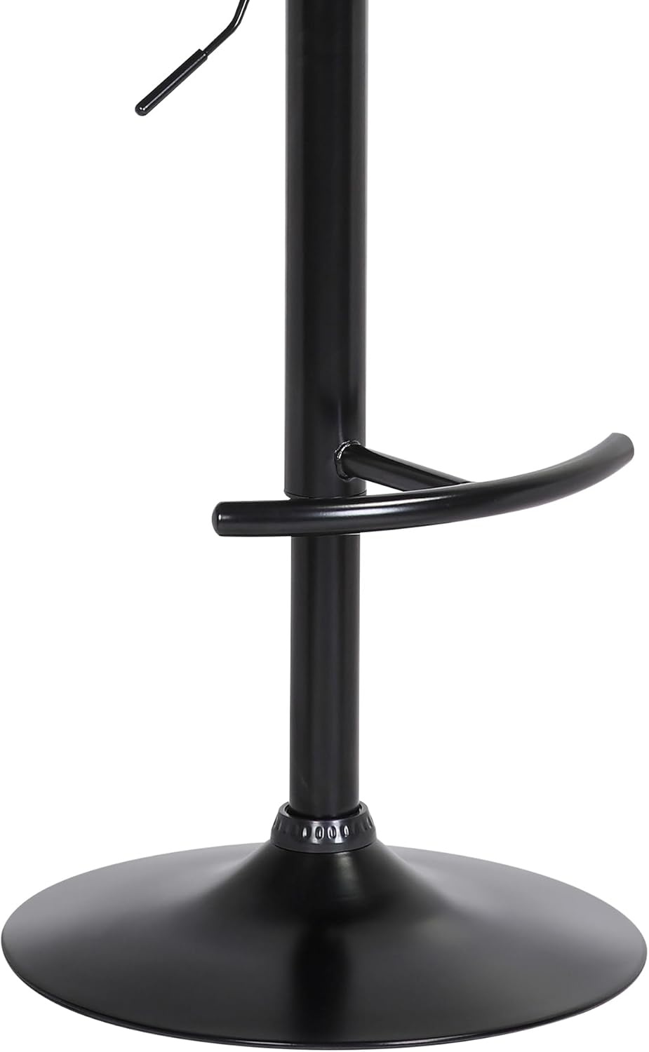 image:imageArmen Living Larisa Mid Century Modern Adjustable Height Swivel Black Wood Bar Stool for Kitchen Island Counter in Gray Faux Leather with Golden Bronze and Black MetalGray Faux Leather