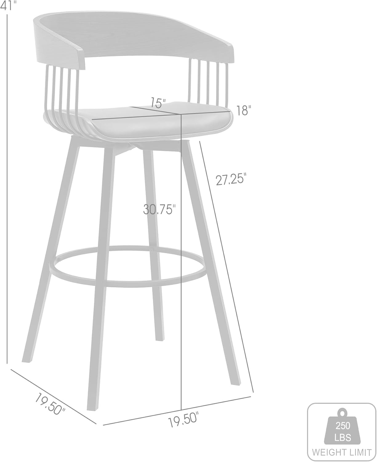 image:imageAthena 31 Swivel Walnut Wood Bar Stool in Cream Faux Leather with Black Metal Set of 3Cream