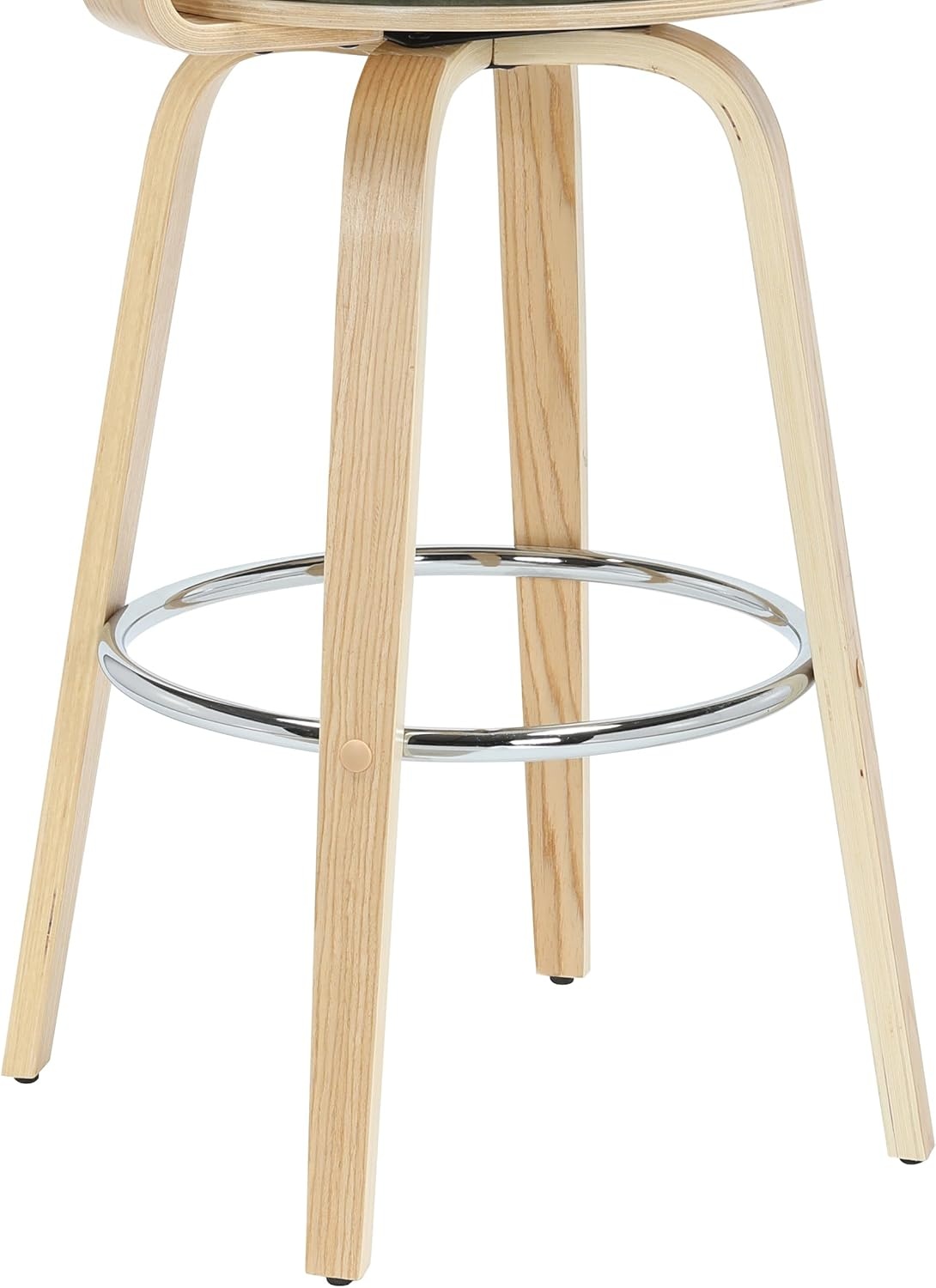 image:imageDaxton 40 in H Swivel Bar Height Vintage Green Round Back Wood Bar Stool with Faux Leather SeatVintage GreenOak