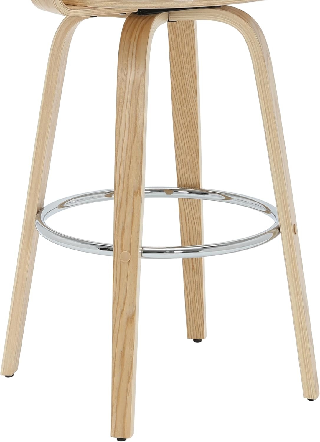 image:imageDaxton 40 in H Swivel Bar Height Vintage Green Round Back Wood Bar Stool with Faux Leather SeatVintage TaupeOak