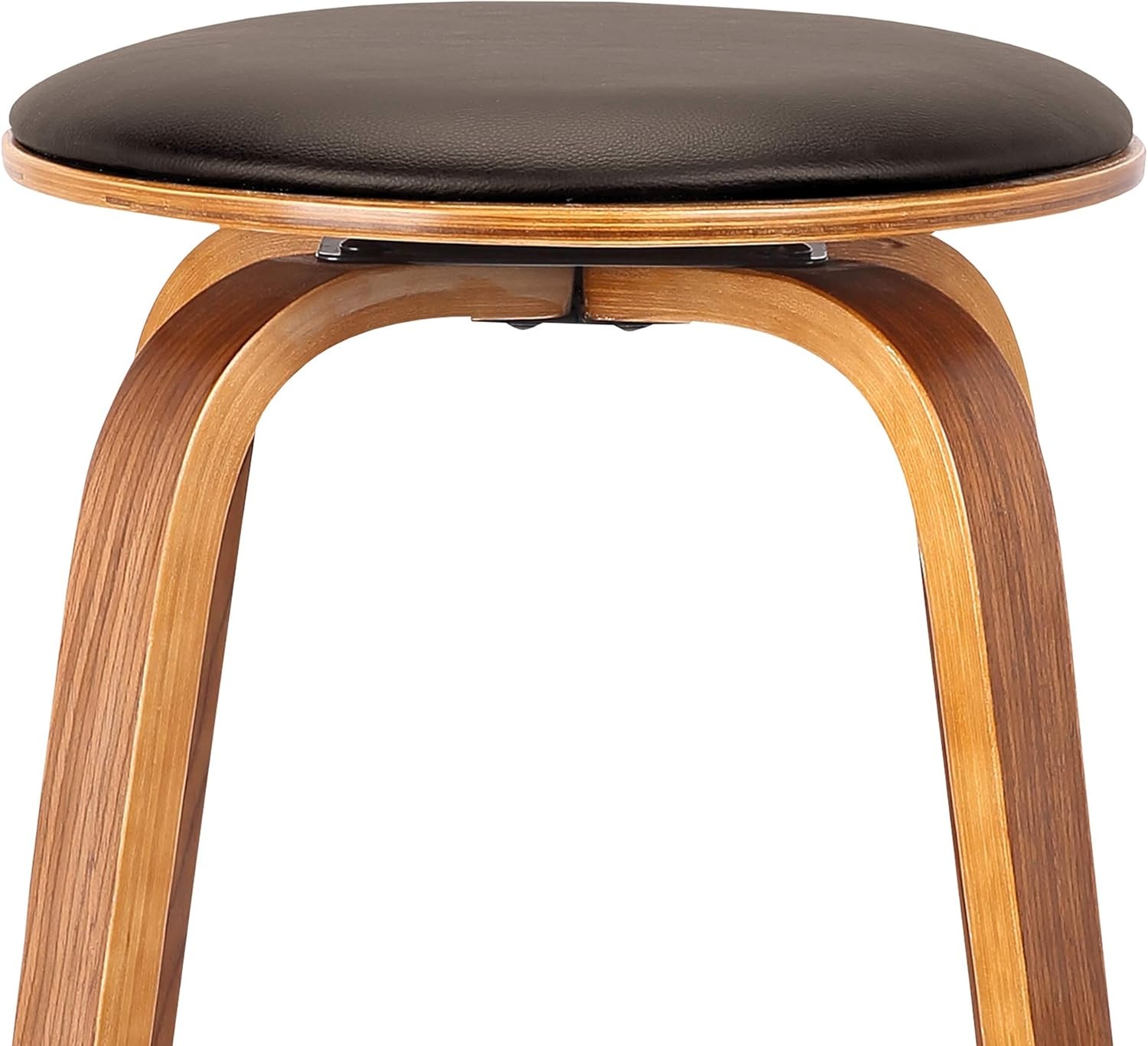 image:imageHarbor 30 Bar Height Backless Swivel Gray Faux Leather and Black Wood MidCentury Modern Bar Stool Set of 2Brown