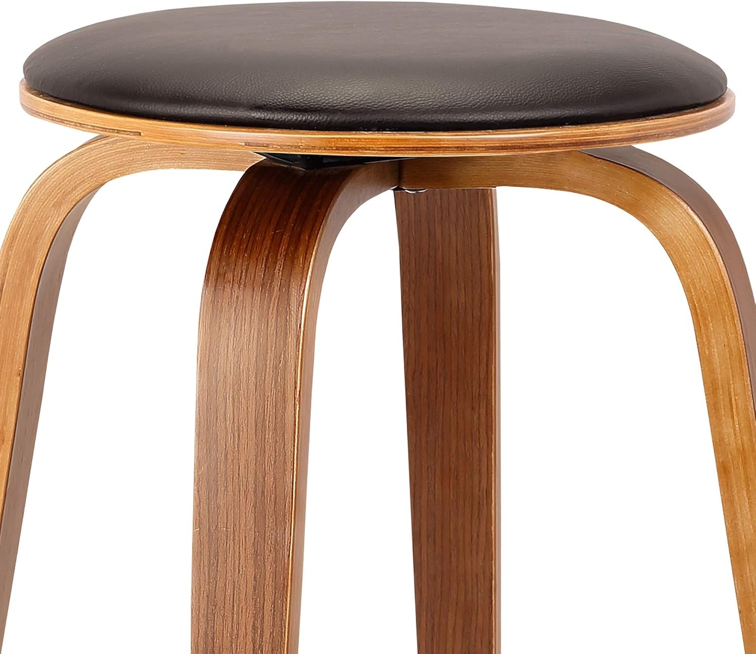 image:imageHarbor 30 Bar Height Backless Swivel Gray Faux Leather and Black Wood MidCentury Modern Bar Stool Set of 2Brown