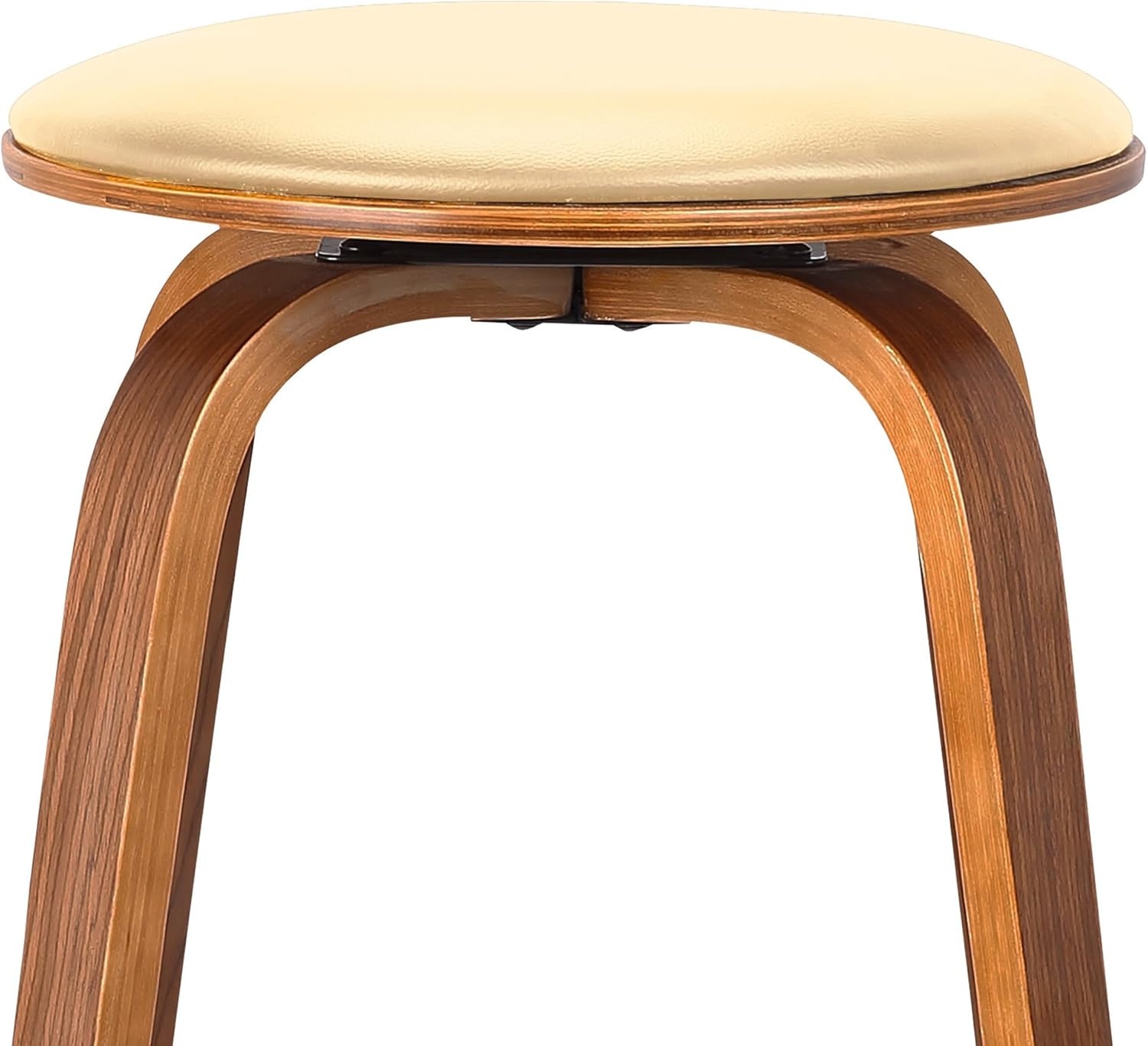 image:imageHarbor 30 Bar Height Backless Swivel Gray Faux Leather and Black Wood MidCentury Modern Bar Stool Set of 2Cream