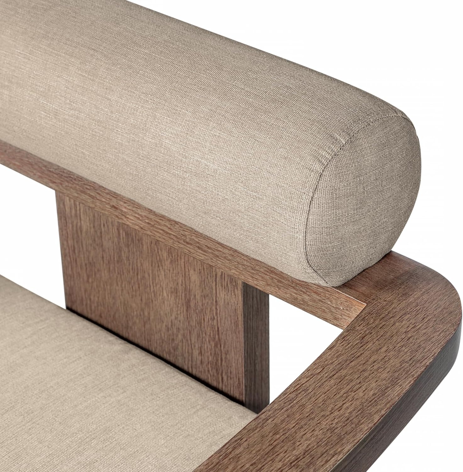 image:imageRelic Outdoor Patio Dining Chair in Weathered Eucalyptus Wood with Taupe Olefin Cushions Set of 2Set of 2